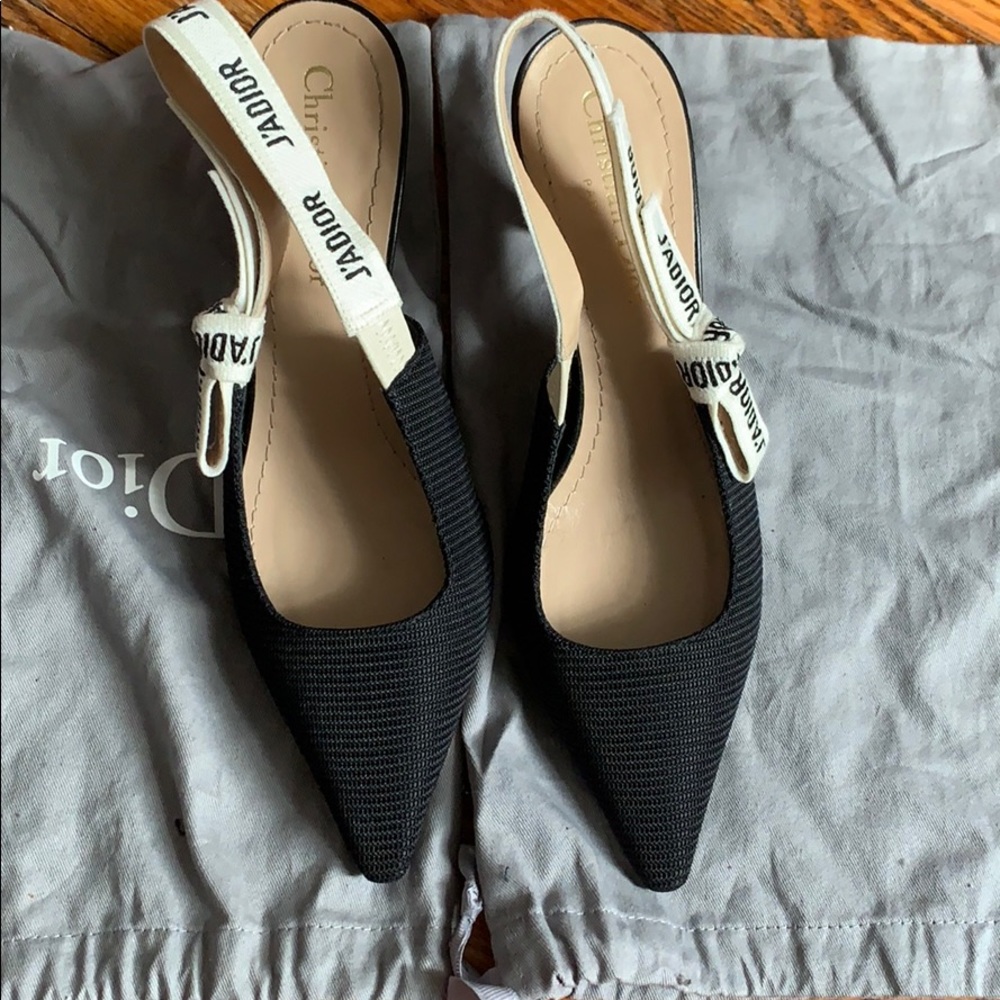 Dior j'adore heels in technical fabric